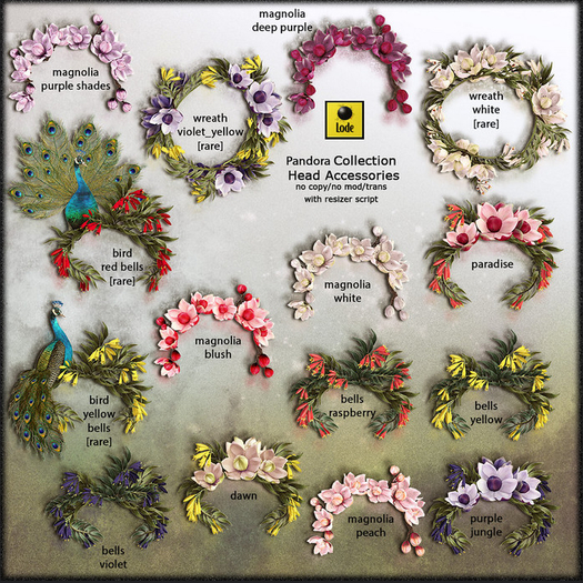 *LODE* Head Accessory - Pandora Magnolia [purple shades]