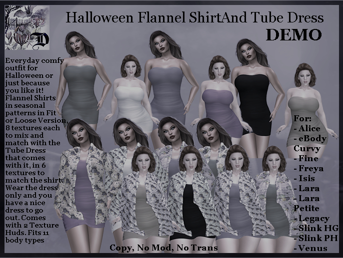 Halloween Flannel Shirt and Tube Dress DEMO (ADD ME)