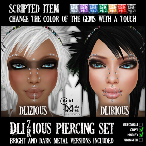 .:A&M:. DliZious Piercing Set - Lip, nose and eyebrows