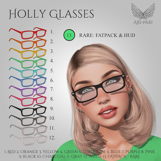 Gacha - Ari-Pari - #11 Holly Glasses - Gray