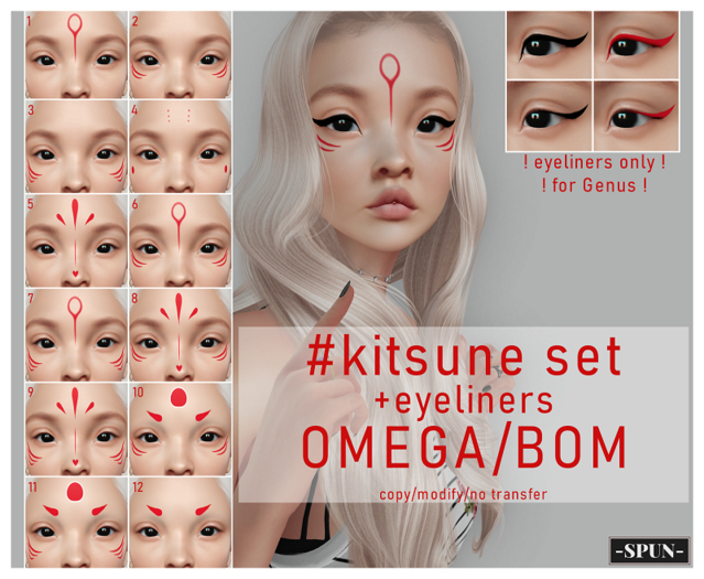 -SPUN- #kitsune set + eyeliners (genus) BOM/OMEGA
