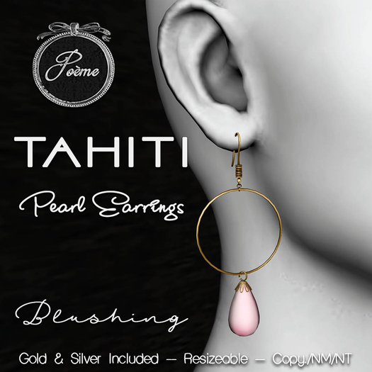 {Poeme} Tahiti Pearl Earrings (Blushing)