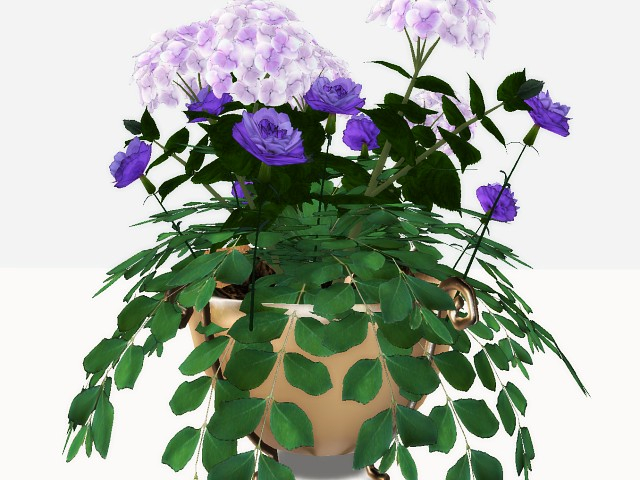 [AE] Garden Store - Hydrangeas in Golden Planter