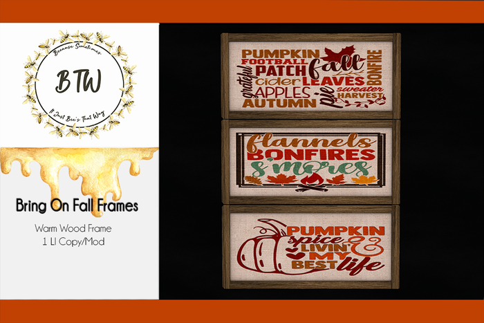BTW - Bring on Fall Frame Warm Wood Pack