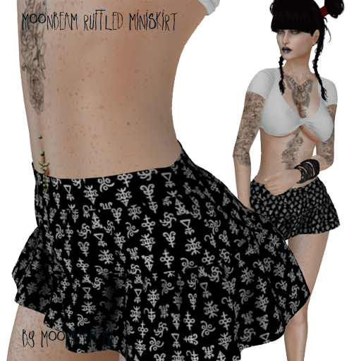 Moonbeam Black n White Ruffled Miniskirt Box