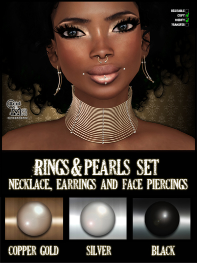 .:A&M:. Rings&Pearls Set - Silver