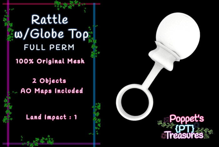 {PT} RATTLE W/GLOBE - FULL PERM