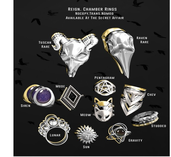 REIGN.- Chamber Rings- Lunar (SILVER)