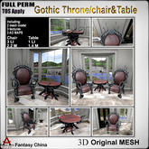 Full Perm Gothic Throne-chair&Table