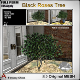 Full Perm Mesh Black Roses Tree