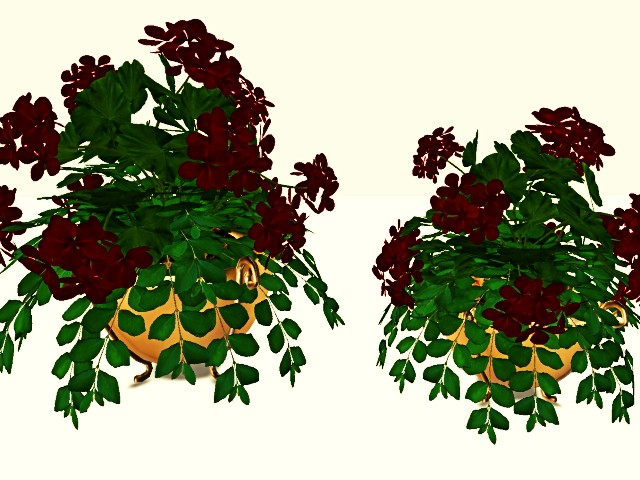[AE] Garden Store - Geraniums in Golden Planter