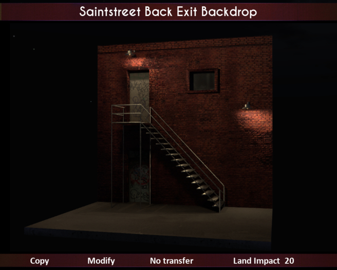 Saintstreet Back Exit Backdrop (Wear me/Add Unpack)