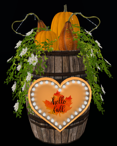 Yard Decor - Hello Fall Pumpkin Barrel