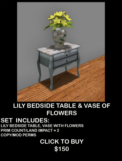 Pretty Lily Bedside Table