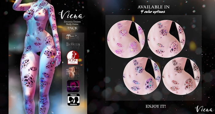 Viena. Zirconia Body Gems Pack