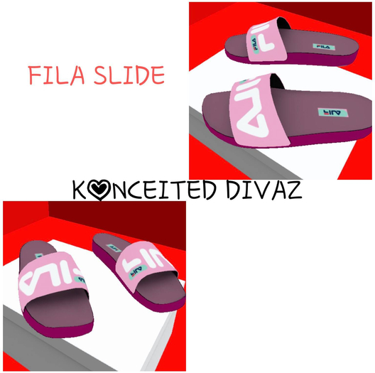 [KONCEITED DIVAZ]PINK FILA Slide Sandals