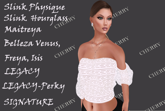 Cherry-Blouse white