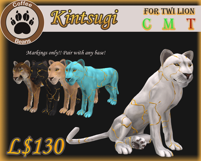 {Coffee Beans} Kintsugi Markings- TWI Lion * REZ ME*