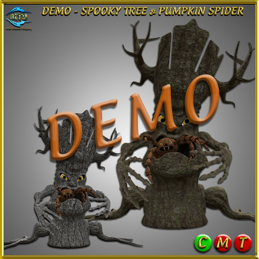 DEMO - SPOOKY TREE & PUMPKIN SPIDER - MESH
