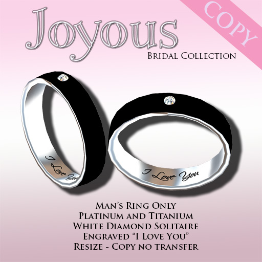 Exquisite Joyous Man's Wedding Band Platinum COPY Box