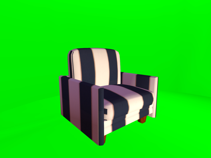 Stuffed Chair Blue Stripe