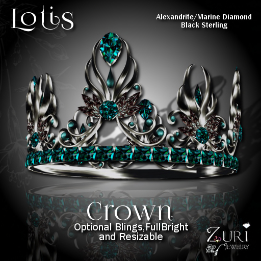 MP Zuri Rayna - Lotis Crown - Alexandrite/Marine-Blk Sterling