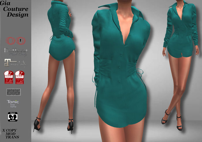 "GCD" Taylor Long Shirt Turquoise