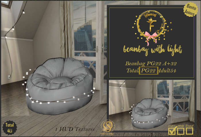 FAMOUS_Bean Bag w/Light  (PG)(ADD ME)