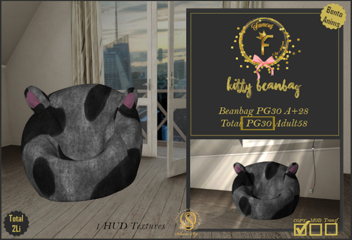 Famous_Kitty Bean Bag (PG) ADD_ME