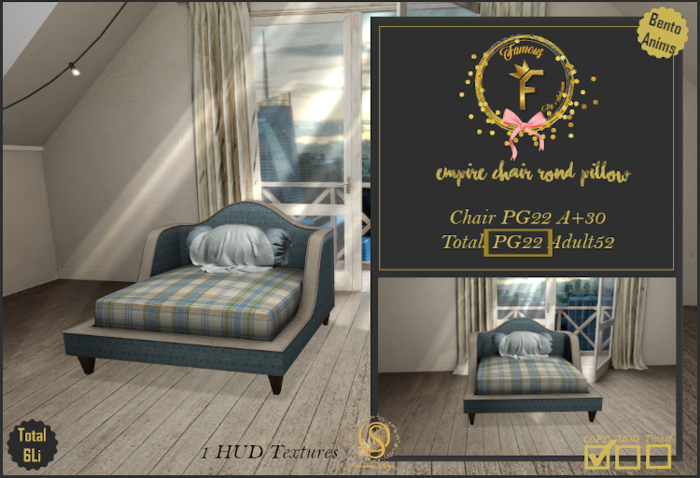 FAMOUS_ Empire Chair+RoundPillow (PG) (ADD ME)