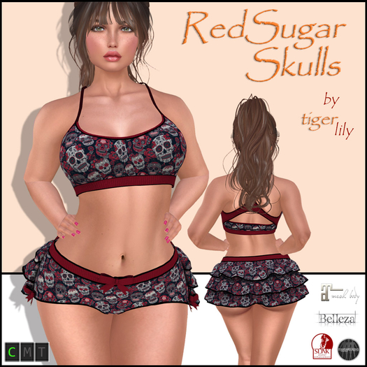 Tigerlily Designs Red Sugar Skulls