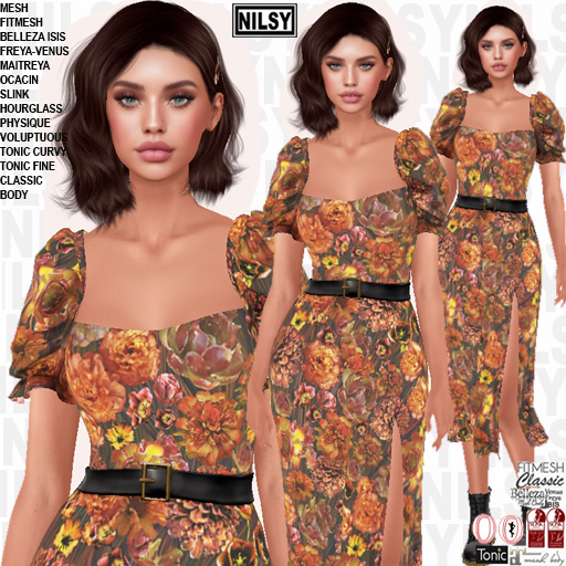 HARVEST PRINT DRESS,ALL BODIES