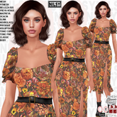 HARVEST PRINT DRESS,ALL BODIES