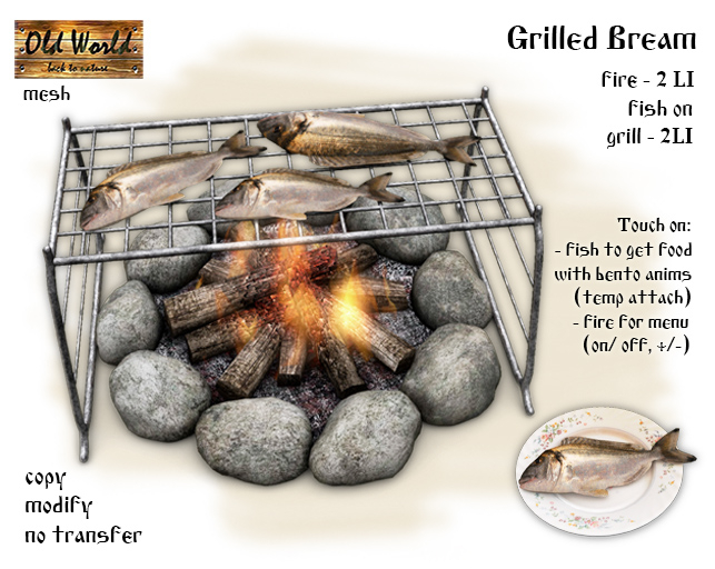 Set of food with fish - Old World - Rustic / Medieval