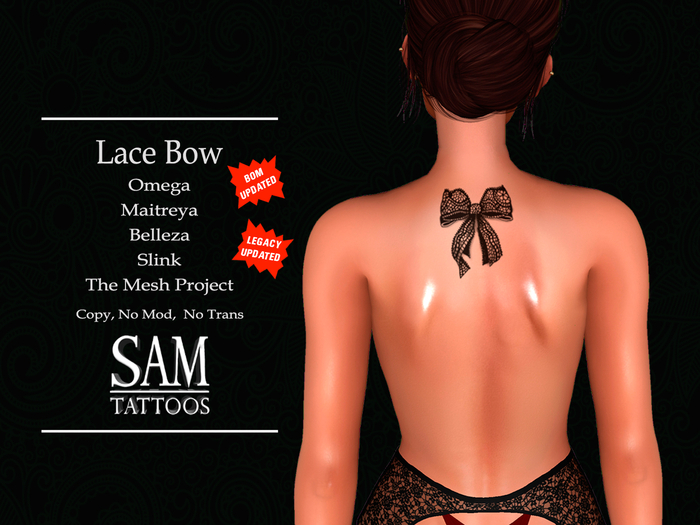 [SAM TATTOOS] Lace Bow Tattoo - Back
