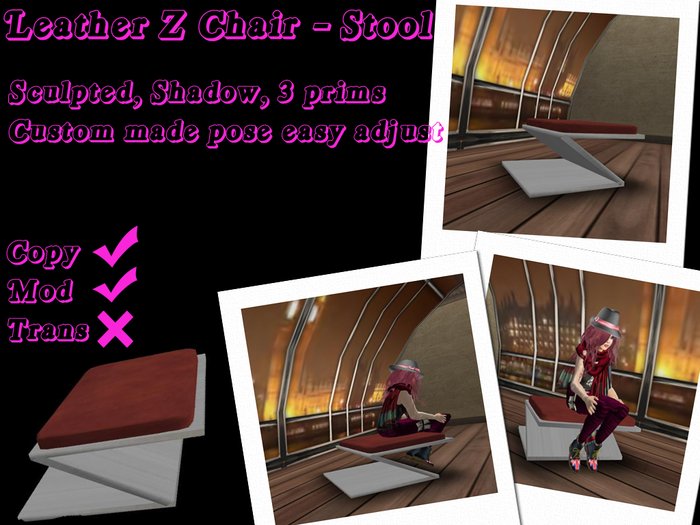 Leather Z Chair/Stool + Pose