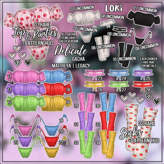 02.RARE Loki - Delicate GACHA - Pattern Socks - Maitreya