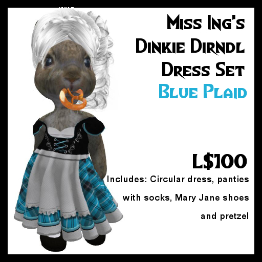 Miss Ing's Dinkie Dirndl Dress Set Blue Plaid