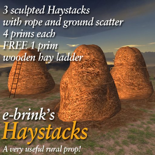 3 Haystacks and Ladder - medieval/farm/ranch/garden
