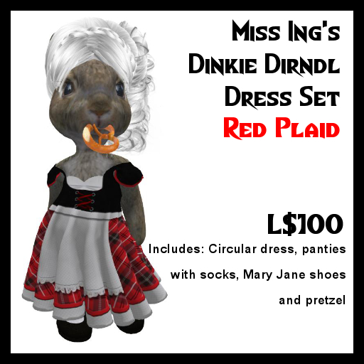 Miss Ing's Dinkie Dirndl Dress Set Red Plaid