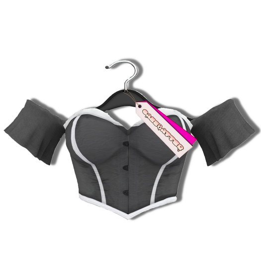 cakebatter / princess shoulder top / onyx -boxed-