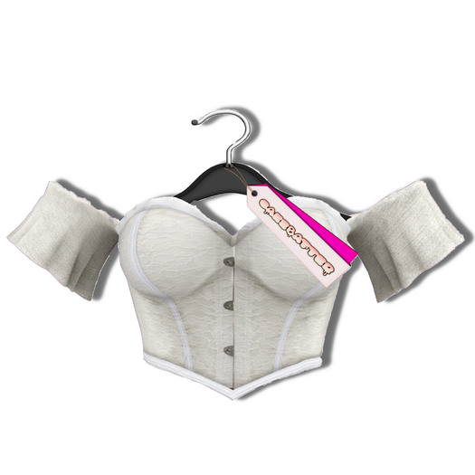 cakebatter / princess shoulder top / cream  -boxed-