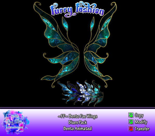 ~FF~ Bento Fae Wings Blues Unpacker