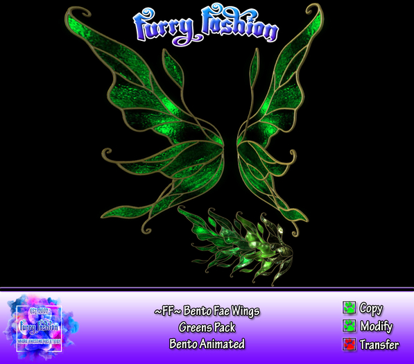 ~FF~ Bento Fae Wings Greens Unpacker