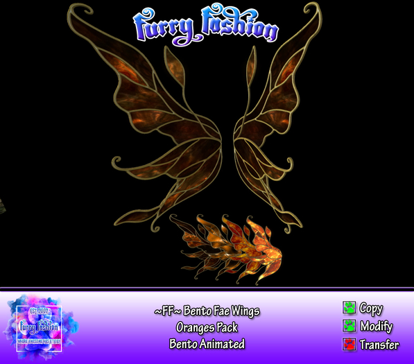 ~FF~ Bento Fae Wings Oranges Unpacker