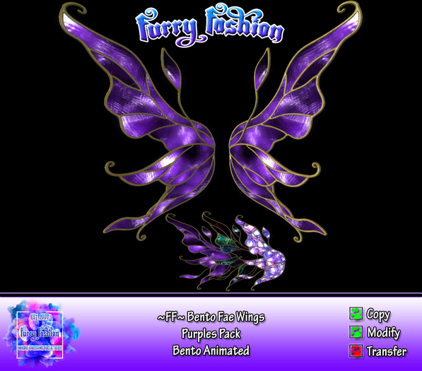 ~FF~ Bento Fae Wings Purples