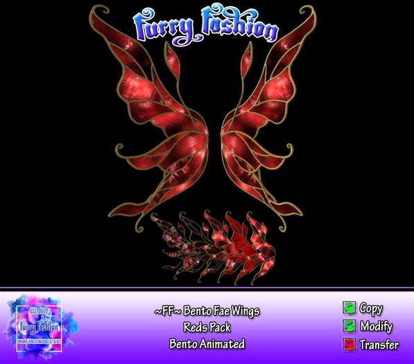 ~FF~ Bento Fae Wings Reds