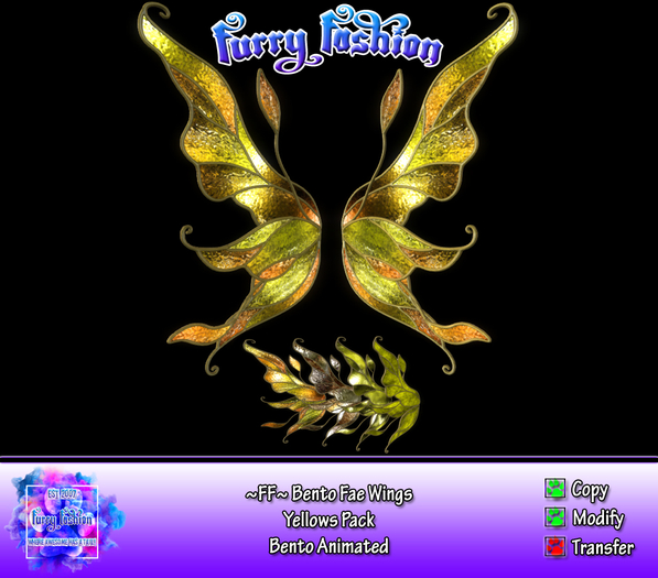 ~FF~ Bento Fae Wings Yellows Unpacker
