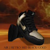 Air J 1 Retro Mid Black/Gold