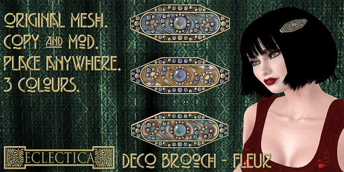 Eclectica Deco brooches-Fleur